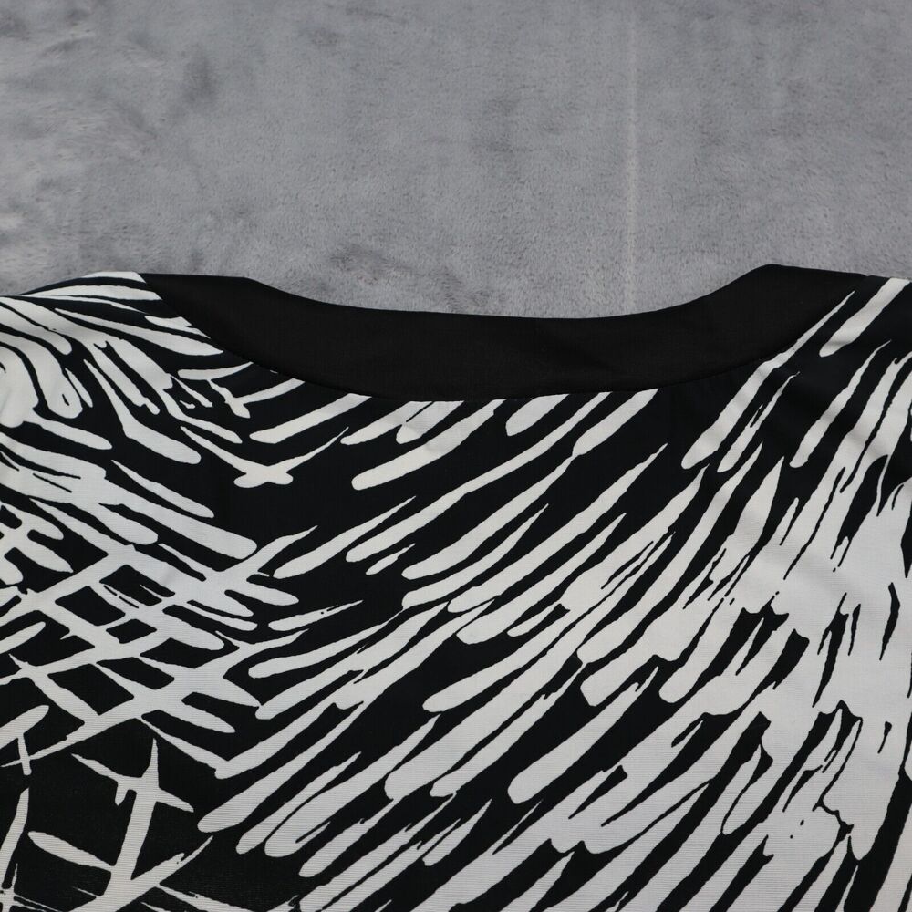 Blooming Rose Dress Womens XL Black White Casual Lightweight Short Sleeve Beaded - Picture 11 of 15